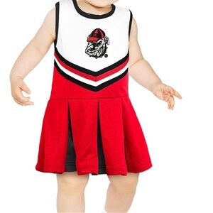 Red and White cheerleading uniform